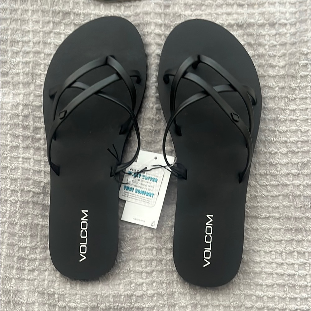 Volcom Black Comfort Foam Flip Flops